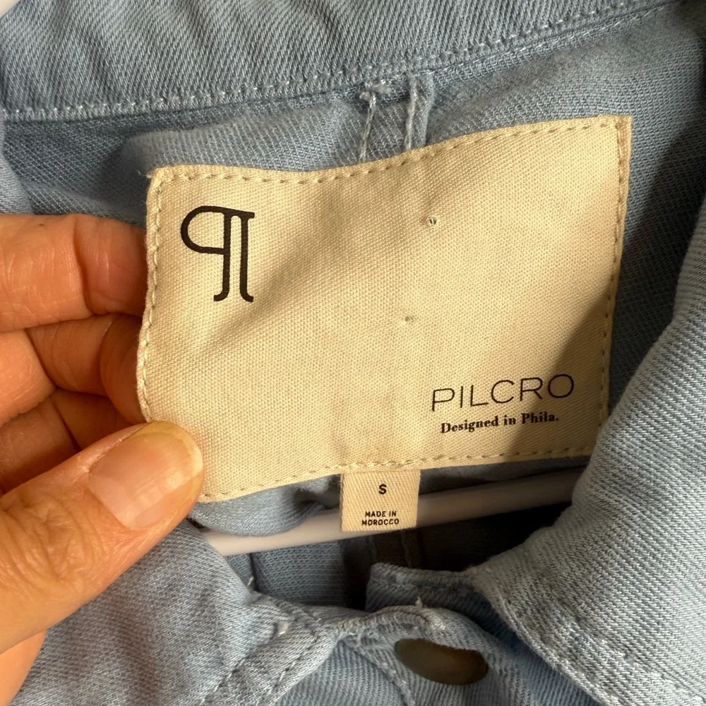Anthropologie Pilcro Sleeveless Collared Romper Blue Sz Small - Picture 8 of 15